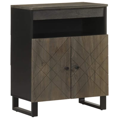 vidaXL - Dressoir - 60x33x75 - cm - massief - mangohout - zwart