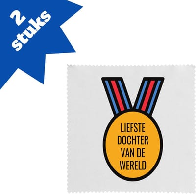 Akyol - liefste dochter van de wereld brillendoekjes - Dochter - de liefste dochter - verjaardagscadeau - verjaardag - cadeau - cadeautje voor dochter - dochter artikelen - kado - geschenk - gift - 17,8 bij 17,8 cm - 2 stuks