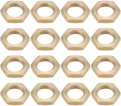 Allecto - Brass Hex Nut M10 x 1 mm - 30 Stuks - Voor lampen en fittingen - Kwaliteit - Meerdere toepassingen - Geschikt voor elektrische verbindi