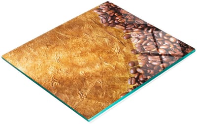 Duurzame en stijlvolle glazen snijplank met koffieboonpatroon 60x52 cm