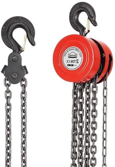 Handmatige Kettingtakel - Kettinglier Hefapparaat - Zwaar Werk Optillen - G80 Mangaanstaal Ketting - 2000 kg 6 m - Rood
