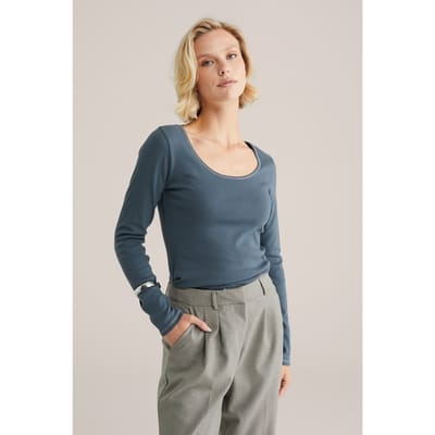 WE Fashion T-shirt Greyish Blue Taglia: XS | Maglie a manica lunga Outlet | Donna | Blu