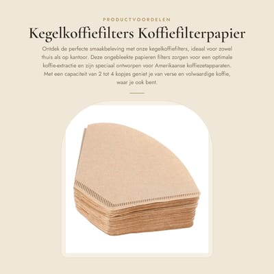 Dailygoods- Koffiefilters 100 stuks - Koffiefilterhouder nr4 - Koffiefilterpapier - Natuurlijke Filters - Houtpapier - 2 tot 4 kopjes koffie