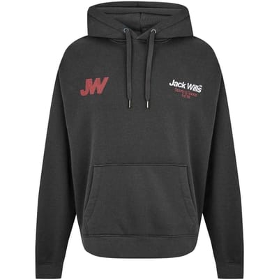 Jack Wills Heren Lettering Relaxed Fit Hoodie (Forged Iron)