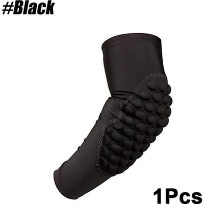 1/2 Stuks Jeugd Kinderen Compressie Armmouw Basketbal Volleybal Elleboogbeschermers Beschermende Gewatteerde Shooter Mouwen YS black