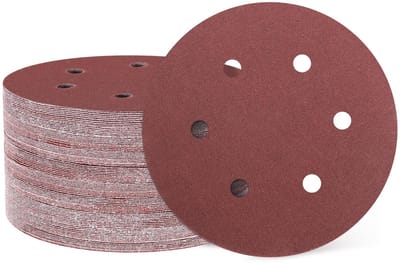 Virtubuy - Schuurschijf - Klittenband - Duurzaam en robuust - 150 mm - Excentrische schuurpads - Voor houtbewerking en metaal - 100 stuks