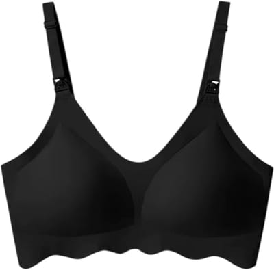Draadloze Borstvoeding Bh voor Vrouwen – Comfortabel, Ademend, Ultra Dun, Afneembaar, Moederschap, Zwangerschap - Zwart - Maat S