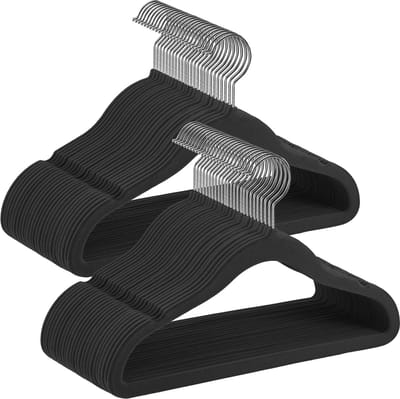 SONGMICS - Kledinghangers - Kinderkleerhangers Set van 50 - Fluweel - 360° Draaibare Haak - Antislip en Ruimtebesparend