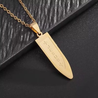 Collier pour homme en acier inoxydable forme balle croisée Personnalité black