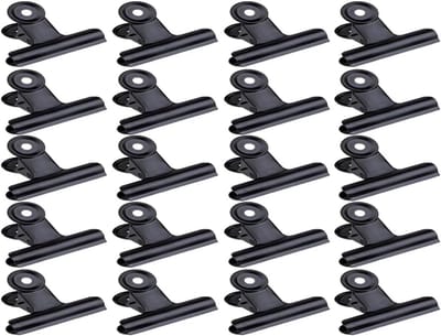 SnelShoppen - 20 Stuks Clamps Anlising Binder Clamps - Multifunctionele Clip - Metaal Bulldog Clips Zwart - Papieren Geldbinder - Hinge Paper Clips -