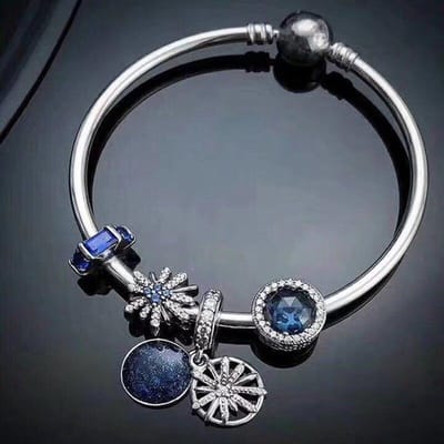 100% 925 Sterling Zilveren Ster Hanger En Blauwe Cat 'S Eye Kralen Pak Pan Armband Voor Vrouwen Bruiloft Mode sieraden 16CM gray