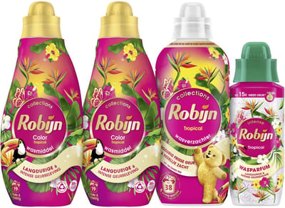 Robijn - Tropical- 4 stuks - 2x wasmiddel + 1 wasverzachter + 1 wasparfum - Voordeelverpakking