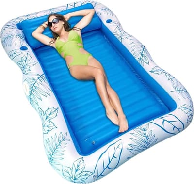 Opblaasbare Zwemband - Luchtbed Drijver - Ontspannen in water - Met bekerhouder - Groot formaat - Blauw