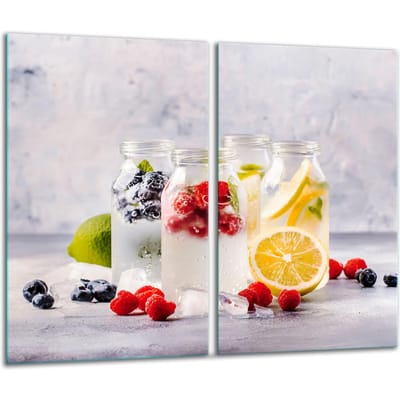 TMK ArtDeko - Glas Snijplank Set - 2x 30x52cm - Levendige Kleuren - Veilig voor Inductie