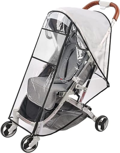 Regenbescherming voor kinderwagen - Waterdicht en transparant - PEVA-kunststof