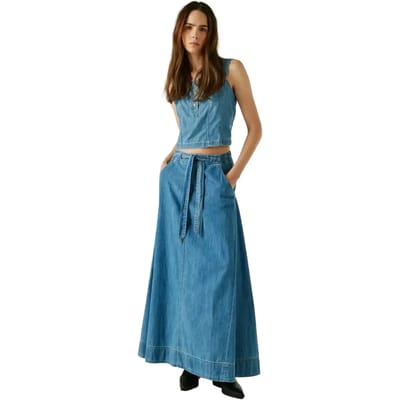 Lange denim damesrok Pepe Jeans Maxi Uhw