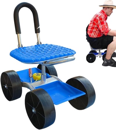 Rollende Tuinstoel - Werkstoel Wieltjes - Comfortabel Tuinieren - 360 Graden Draaibaar - 60x47x31cm - Groen