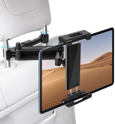 Tablethouder voor in de auto, iPad-houder, 360 graden draaibaar, uittrekbaar, universele tablet-hoofdsteunhouder voor Sumsung Tab, iPad, Switch en 4,7-11 inch apparaten, tablethouders auto