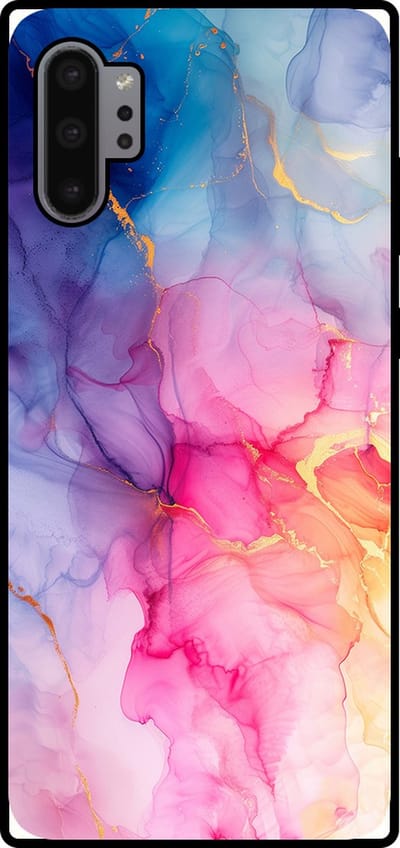 Smartphonica Telefoonhoesje Geschikt voor Samsung Galaxy Note 10 Plus met marmer opdruk - TPU backcover case marble design - Regenboog geschikt voor Samsung Galaxy Note 10 Plus