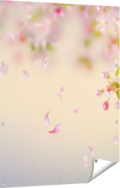 Gards Tuinposter Appelbloesem - Bloemen - 90x120 cm - Tuindoek - Tuindecoratie - Wanddecoratie buiten - Tuinschilderij