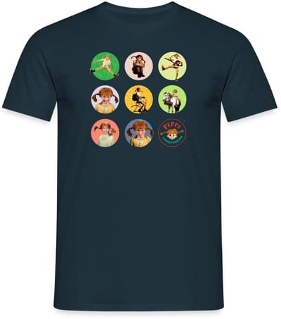 Pippi Langkous Foto's Van Pippi In Cirkels T-Shirt Heren