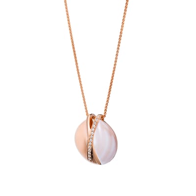 Orphelia 'Moragene' Dames 925 Sterling Zilveren Ketting met Hanger - Roze ZH-7506/RG