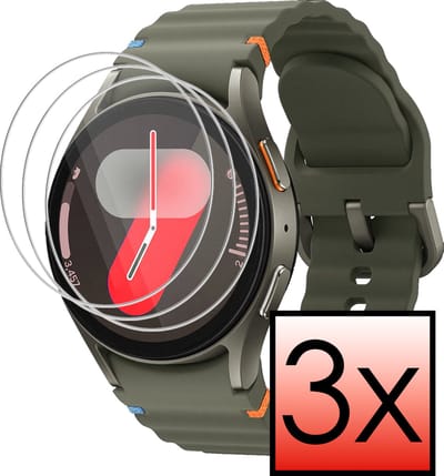 Screenprotector - 3 Stuks - Geschikt voor Samsung Galaxy Watch 7 (40 mm) - Extra Sterk - Tempered Glass - Gehard Glas - Beschermglas Screen Cover - Bescherm Protector voor Smartwatch
