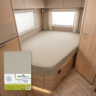 Dexitex Jersey hoeslaken Frans bed RECHTS Zandkleur