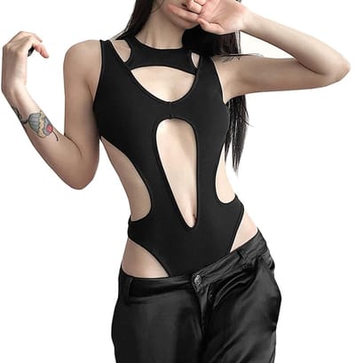 Dailygoods- Bodysuit Sexy Hollow Out - Zomer Outfit - Gothic Jumpsuit - Korte Mouw - Mouwloos - Verschillende Maten - Romper
