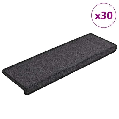 vidaXL - Trapmatten - 30 - st - 65x21x4 - cm - Antraciet - Rechthoekige - Rand