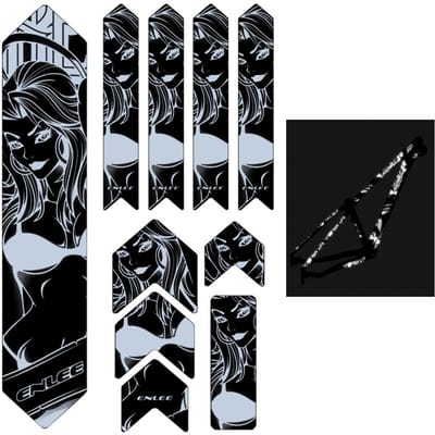 Reflecterende fietsvorkstickers Mountainbike krasbestendige vorkbeschermer Verwijderbare sticker Racefiets 2 black