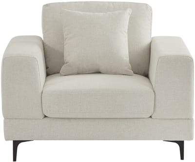 Vente-unique Fauteuil in beige textuurstof - JAMOLO