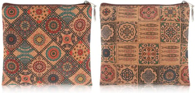 Dailygoods- Portemonnee Dames - 2 Stuks Mini Portemonnee - Draagbare Polyester - Rits - Coin Bag/Pouch - Boho Stijl 15.2x12.5cm