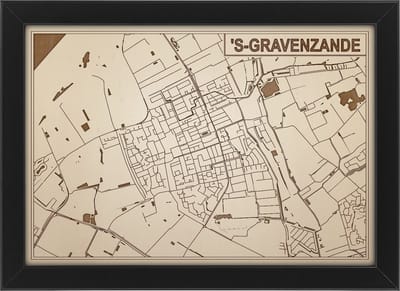 Decoratief Beeld - Houten Van S-gravenzande - Hout - Bekroned - Bruin - 21 X 30 Cm