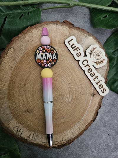Roze witte pen met silicone schijf mama