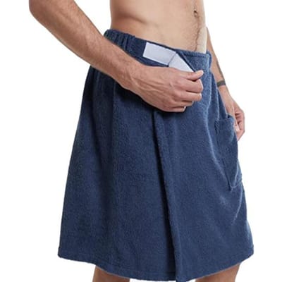 Heren Badjas Badhanddoek Verstelbare elastische taille Homewear Nachtjapon Zak Buitensporten Zwemmen Gym Spa Handdoek XL
