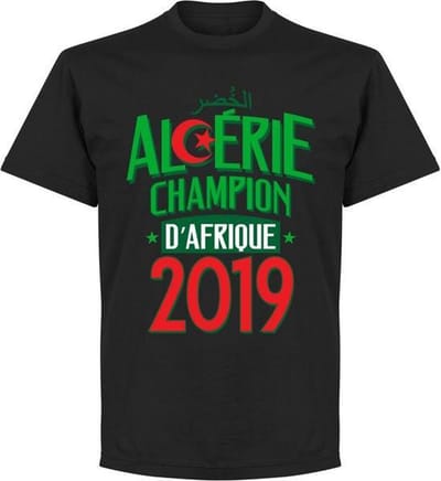 Algerije Afrika Cup 2019 Winners T-Shirt - Zwart - S