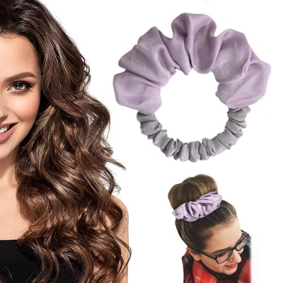 Heatless Curls - Krulband - Hittevrije Krulhoofdband - Krullen Zonder Hitte - Haarkruller - Heatless Overnight haar krulspelden voor lang haar - Zachtroze scrunchie - Krullend artefact - Paars