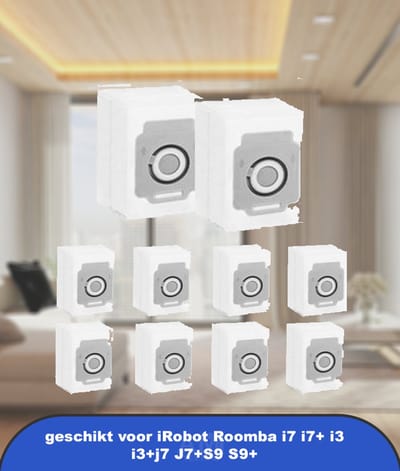 6 stofzuigerzakken geschikt voor iRobot Roomba i7 i7+ i3 i3+j7 J7+S9 S9+Clean Base, stofzuiger afzuigstation, vervangende stofzakken zakken, grote capaciteit, reservezak, stofzuigerzakken, past perfect