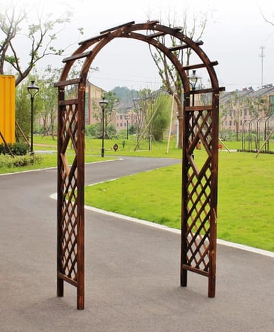 Houten Rozenboog - Tuinboog Klimplanten - Tuin Decoratie - Massief Dennenhout - 120 x 210 cm - Wit