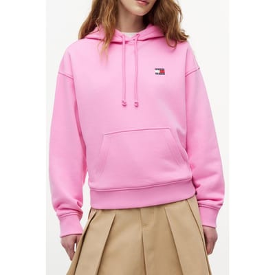 Tommy Hilfiger Boxy Badge Hoodie Pink Daisy Taglia: M | Felpe con cappuccio Outlet | Donna | Rosa