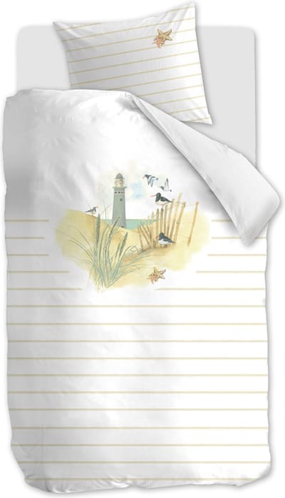 Marjolein Bastin Summer Tide dekbedovertrek - Eenpersoons - 140x200/220 - Naturel