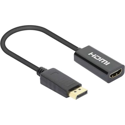 Manhattan 153713 DisplayPort Adapter [1x HDMI-bus - 1x DisplayPort stekker] Zwart 15 cm
