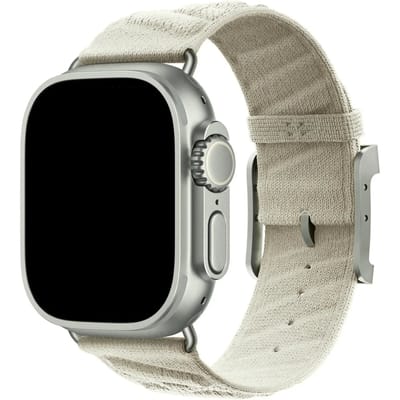 123watches bandje Averro - nylon - sterrenlicht - 38 · 40 · 41 & 42 mm - Geschikt voor Apple Watch series 1/2/3/4/5/6/7/8/9/10/11/12/SE/SE2/SE3