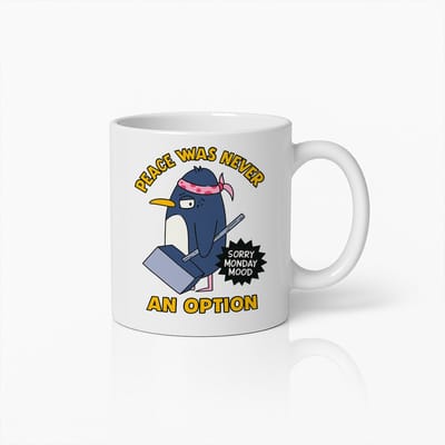Peace Was Never an Option Mok 330ml – Grappige Pinguïn Koffiebeker, Perfect Cadeau voor Maandagstemingen en Humorliefhebbers