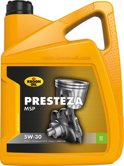 Kroon-Oil Presteza MSP 5W-30 - Synthetische Longlife Motorolie - 5 Liter - Transparant