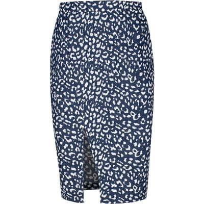 Gabardine kokerrok met print