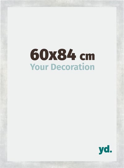 Your Decoration - Fotolijst 60x84 cm - MDF - Zilver Glanzend Vintage - Mura