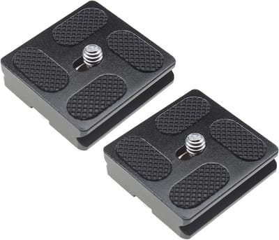 Set van 2 Stuks 40mm Snelle Ontgrendelplaten voor Camera en Camcorder - Universele Statief Bevestiging met 1/4 Inch Schroef voor Stabiliteit en Gebruiksgemak