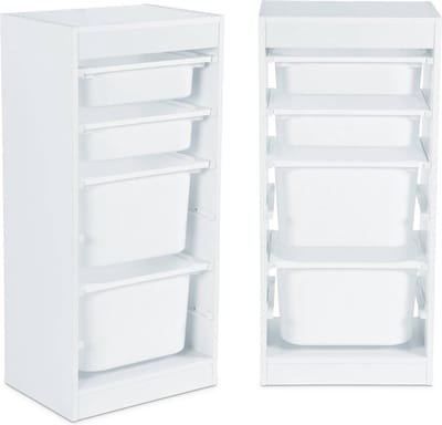 sweeek - Kinder opbergmeubel met 4 opbergbakken, 41,5 x 30 x 89 cm (set van 2)